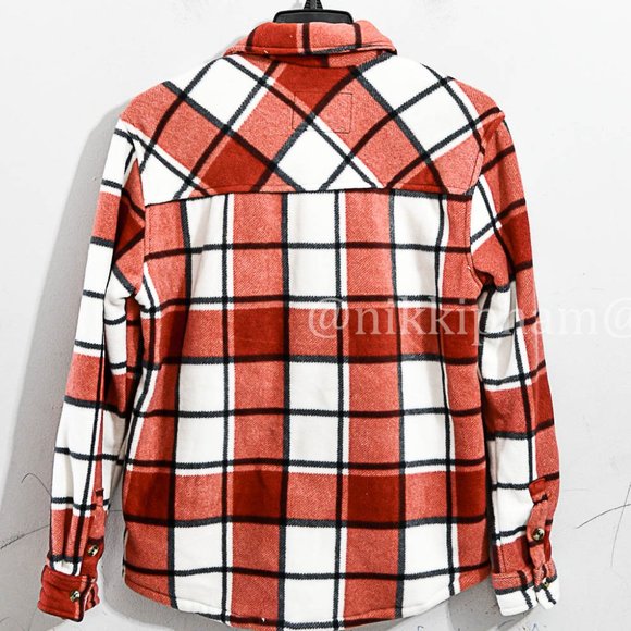 NWT Sage Ladies' Plush Shirt Jacket in RED - Picture 6 of 7